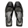 Черные открытые туфли из кожи