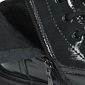 Темно-серые ботинки из лаковой кожи на подкладке из текстиля на утолщенной тракторной подошве и квадратном каблуке