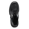 Черные ботинки из кожи на шнуровке  на подкладке из натуральной шерсти на утолщенной подошве и квадратном каблуке
