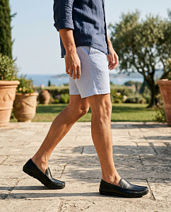 Черные мокасины из кожи