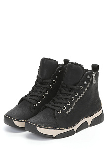 Черные зимние кроссовки из экокожи