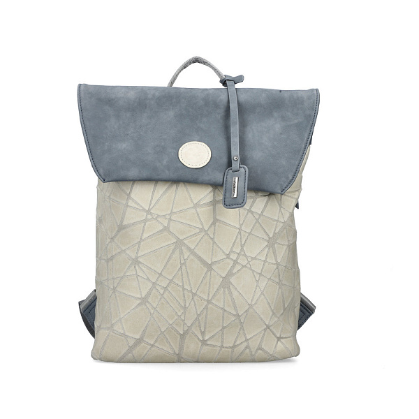Голубой рюкзак из экокожи и текстиля