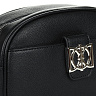 Черная сумка мессенджер из экокожи с наружным карманом