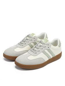 Белые кеды из кожи и текстиля