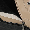 Темно-бежевые высокие ботинки из кожи с декоративной отстрочкой на подкладке из текстиля на утолщенной тракторной подошве