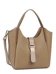 Бежевая сумка хобо из кожи