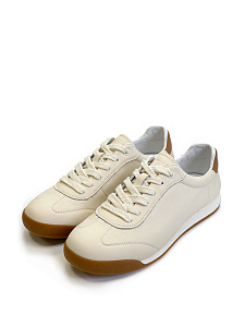 Бежевые кроссовки из кожи