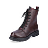Бордовые зимние ботинки из кожи и экокожи Rieker