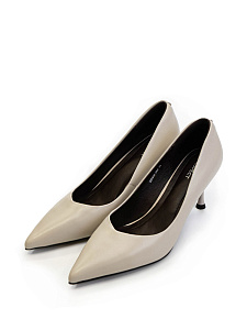 Туфли лодочки из кожи рисового цвета