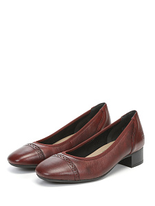 Бордовые туфли лодочки из кожи