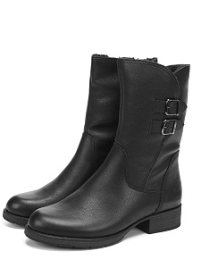 Черные зимние полусапоги из экокожи