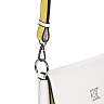 Бело-желтая сумка из экокожи с дополнительной ручкой