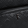 Черный рюкзак из стеганной экокожи с наружным карманом на молнии