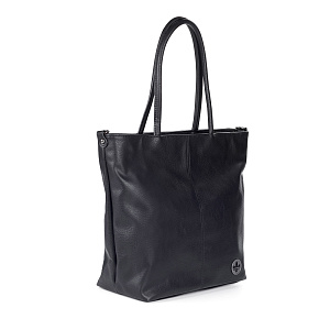 Черная сумка шоппер с кошельком в комплекте из экокожи с дополнительной ручкой