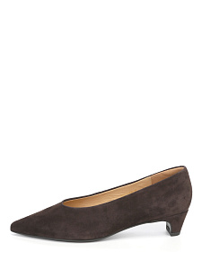 Коричневые туфли лодочки из велюра