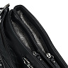 Черная сумка мессенджер из стеганной экокожи с наружными карманами на молнии