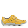 Желтые туфли из кожи на подкладке из экокожи