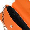 Оранжевая сумка мессенджер из экокожи с цепочкой
