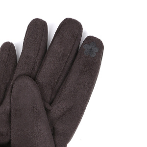 Перчатки женские комбинированные тёмно-серые