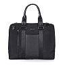 Черная сумка-портфель из комбинированных материалов