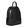 Черный рюкзак из экокожи с наружным боковым карманом на молнии