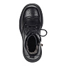 Черные ботинки из кожи на подкладке из натурального меха на утолщенной подошве