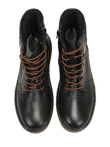 Черные зимние ботинки из экокожи