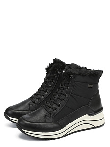 Черные зимние ботинки из текстиля
