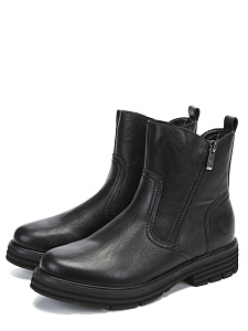 Черные зимние ботинки из кожи