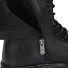 Черные ботинки из кожи на шнурках подкладке из текстиля и рифленой подошве