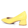 Желтые туфли лодочки из кожи на устойчивом каблуке
