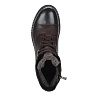 Коричневые высокие ботинки из кожи на подкладке из натуральной шерсти на тракторной подошве