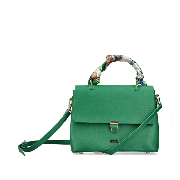 Зеленая сумка сэтчел из экокожи