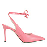 Розовые открытые туфли с ремнем вокруг щиколотки из кожи на подкладке из натуральной кожи на шпильке