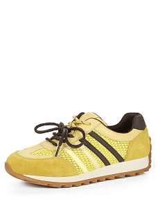 Желтые кроссовки из текстиля и велюра