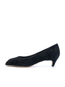 Черные туфли лодочки из велюра