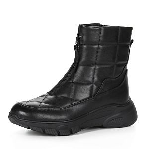 Черные зимние ботинки из гладкой кожи