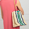 Бежевая пляжная сумка-мешок из целлюлозы с принтом