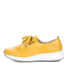 Желтые туфли закрытые на шнурках из кожи без подкладки на утолщенной подошве
