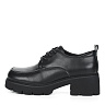 Черные закрытые туфли на шнурках из кожи без подкладки на утолщенной подошве