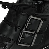 Черные ботинки с декоративными пряжками из кожи на подкладке из текстиля
