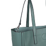 Зеленая сумка шоппер из натуральной кожи