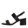 Черные босоножки из экокожи на устойчивом каблуке Nine West