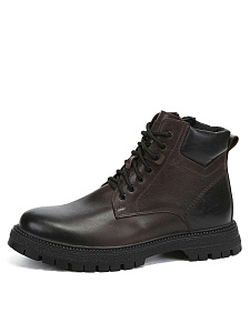 Коричневые зимние ботинки из кожи