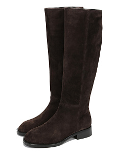 Коричневые сапоги из велюра