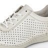 Белые туфли на шнурках из кожи с перфорацией на подкладке из текстиля
