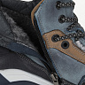 Голубые-бежевые кроссовки из кожи на подкладке из шерсти