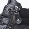 Черные утепленные ботинки из кожи и текстиля
