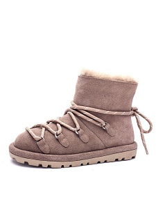 Бежевые угги из велюра