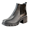 Черные ботинки челси из кожи на подкладке из текстиля на утойчивом квадратном каблуке и тракторной подошве